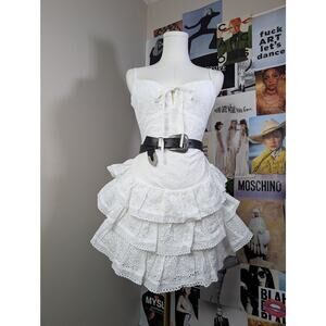 Elegant White Eyelet Dress